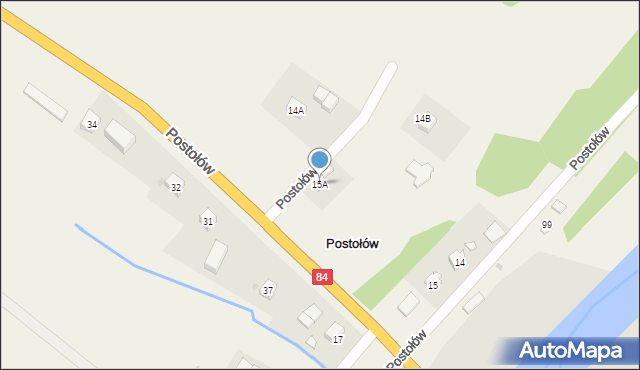 Postołów, Postołów, 15A, mapa Postołów