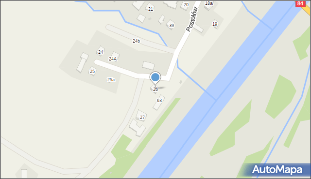 Postołów, Postołów, 26, mapa Postołów