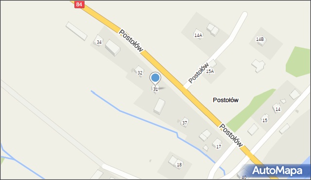 Postołów, Postołów, 31, mapa Postołów