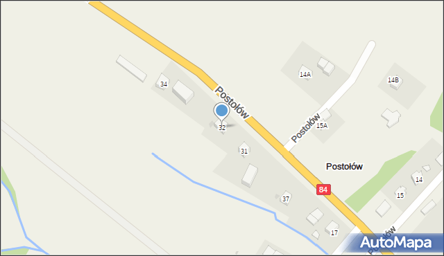 Postołów, Postołów, 32, mapa Postołów