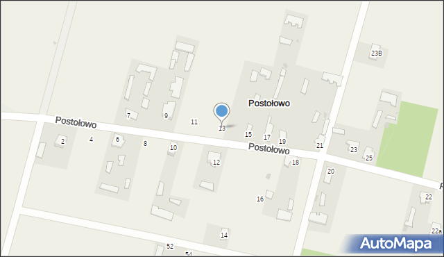 Postołowo, Postołowo, 13, mapa Postołowo