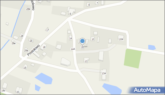 Postołowo, Postołowo, 12, mapa Postołowo