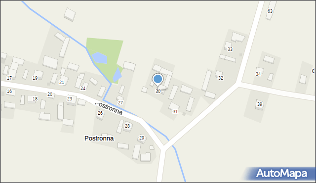 Postronna, Postronna, 30, mapa Postronna