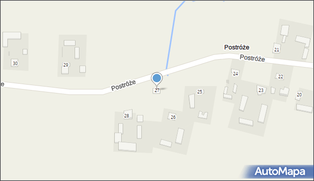 Postróże, Postróże, 27, mapa Postróże