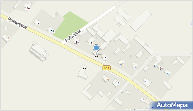 Poświętne, Poświętne, 12, mapa Poświętne