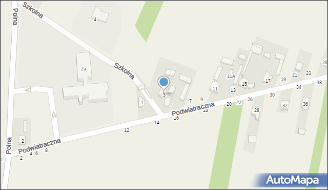 Poświętne, Podwiatraczna, 3, mapa Poświętne