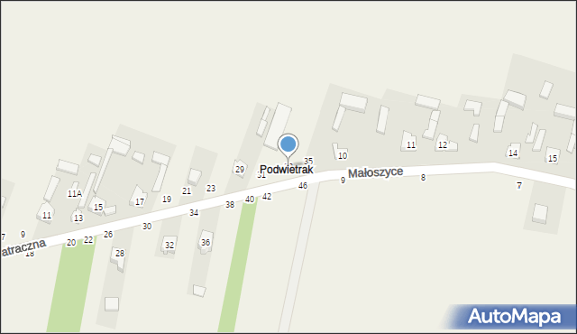 Poświętne, Podwiatraczna, 33, mapa Poświętne