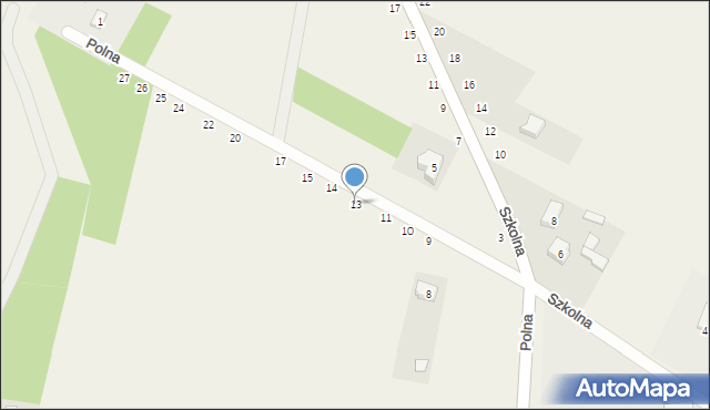 Poświętne, Polna, 13, mapa Poświętne