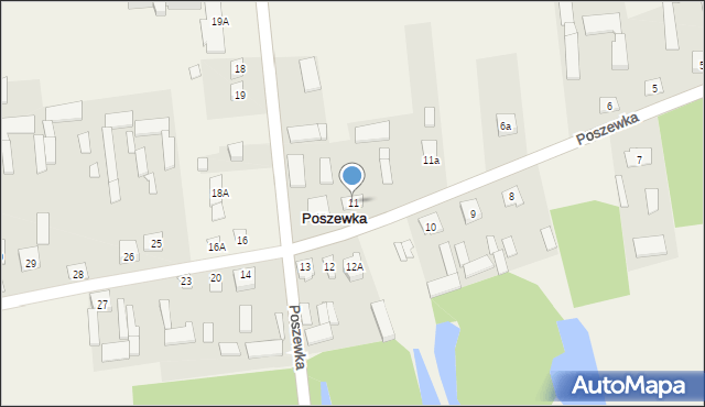 Poszewka, Poszewka, 11, mapa Poszewka