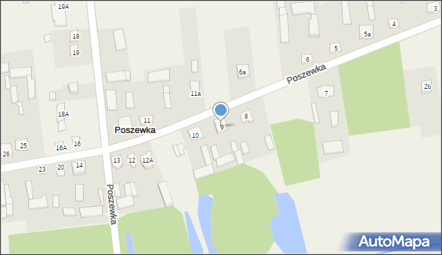 Poszewka, Poszewka, 9, mapa Poszewka