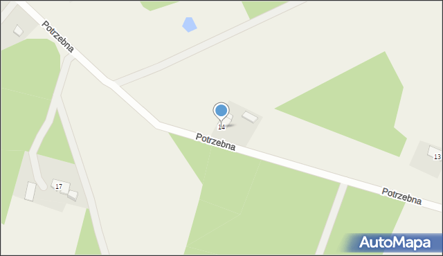 Potrzebna, Potrzebna, 14, mapa Potrzebna