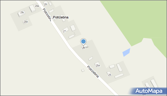 Potrzebna, Potrzebna, 26, mapa Potrzebna