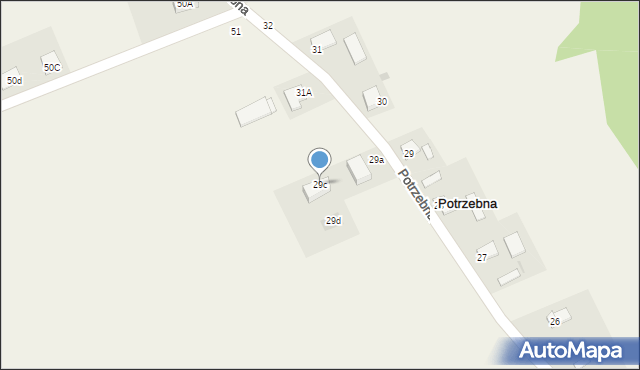 Potrzebna, Potrzebna, 29c, mapa Potrzebna