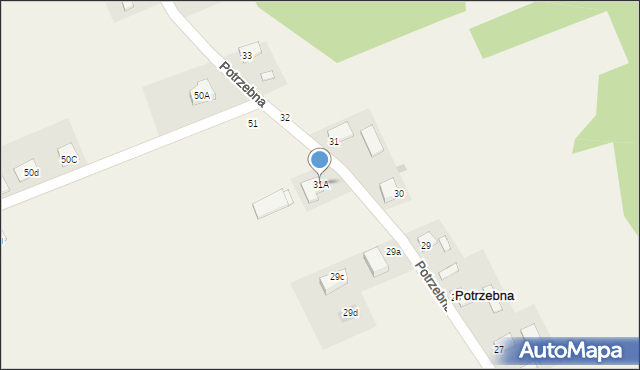 Potrzebna, Potrzebna, 31A, mapa Potrzebna