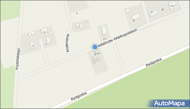 Potulice, Powstańców Wielkopolskich, 14, mapa Potulice