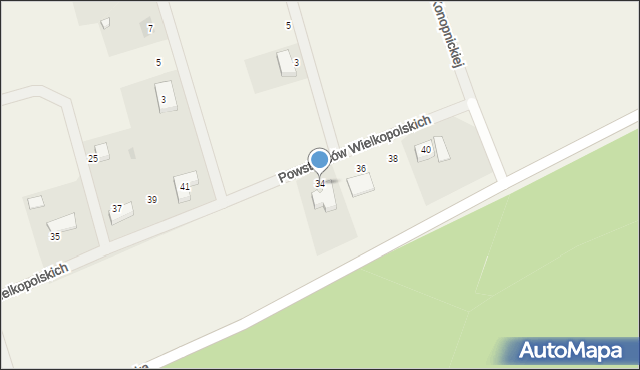 Potulice, Powstańców Wielkopolskich, 34, mapa Potulice