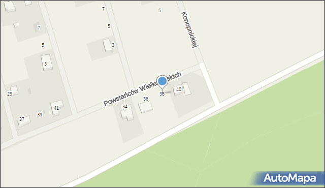 Potulice, Powstańców Wielkopolskich, 38, mapa Potulice