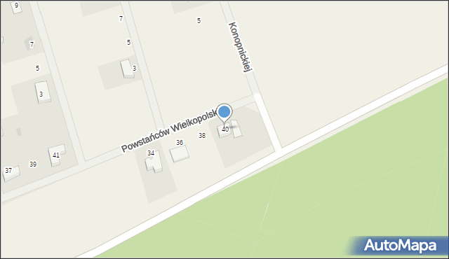 Potulice, Powstańców Wielkopolskich, 40, mapa Potulice