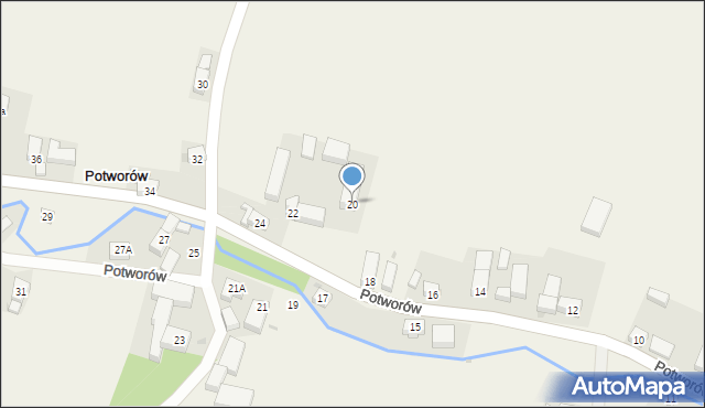Potworów, Potworów, 20, mapa Potworów