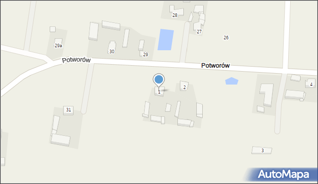 Potworów, Potworów, 1, mapa Potworów