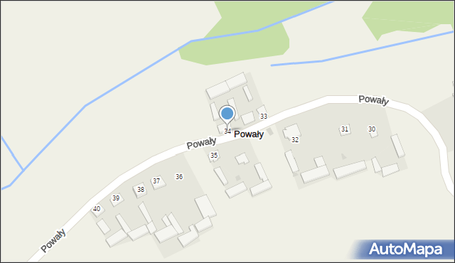 Powały, Powały, 34, mapa Powały