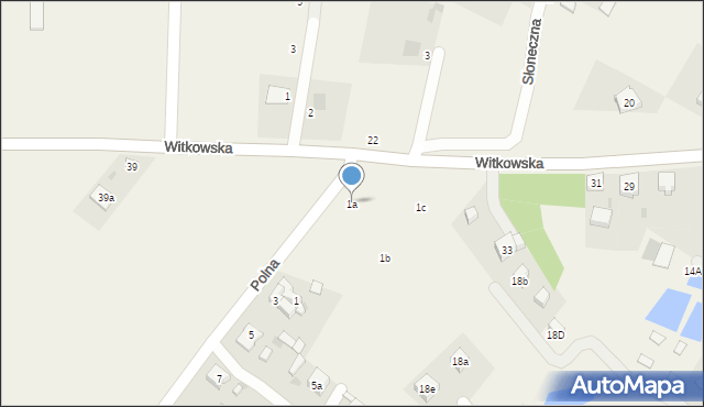 Powidz, Polna, 1a, mapa Powidz