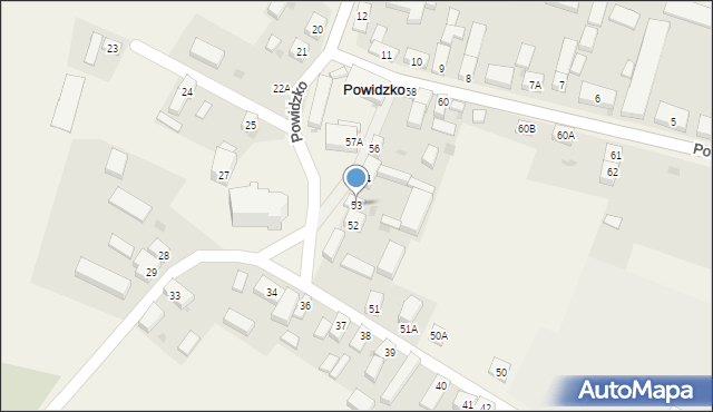 Powidzko, Powidzko, 53, mapa Powidzko