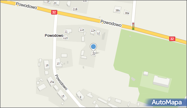 Powodowo, Powodowo, 22, mapa Powodowo
