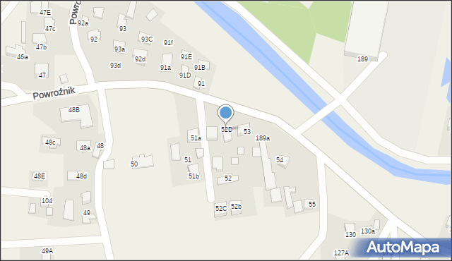 Powroźnik, Powroźnik, 52D, mapa Powroźnik