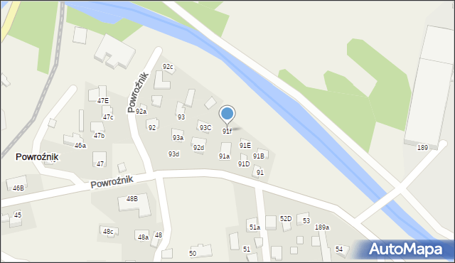 Powroźnik, Powroźnik, 91f, mapa Powroźnik