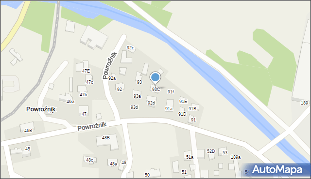 Powroźnik, Powroźnik, 93C, mapa Powroźnik
