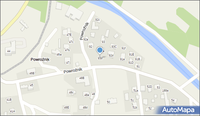 Powroźnik, Powroźnik, 93d, mapa Powroźnik