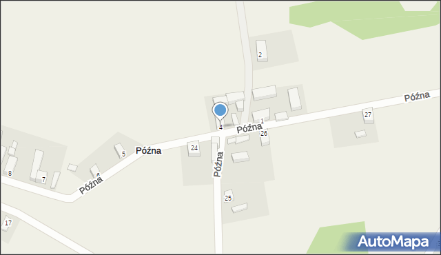 Późna, Późna, 4, mapa Późna