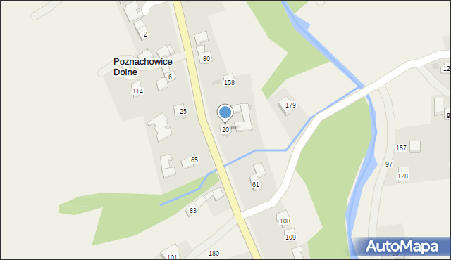 Poznachowice Dolne, Poznachowice Dolne, 20, mapa Poznachowice Dolne