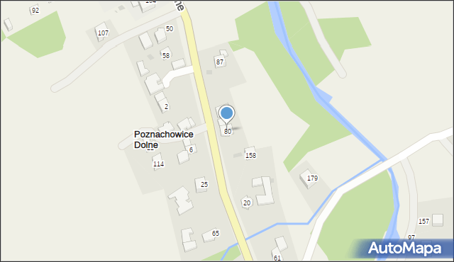 Poznachowice Dolne, Poznachowice Dolne, 80, mapa Poznachowice Dolne