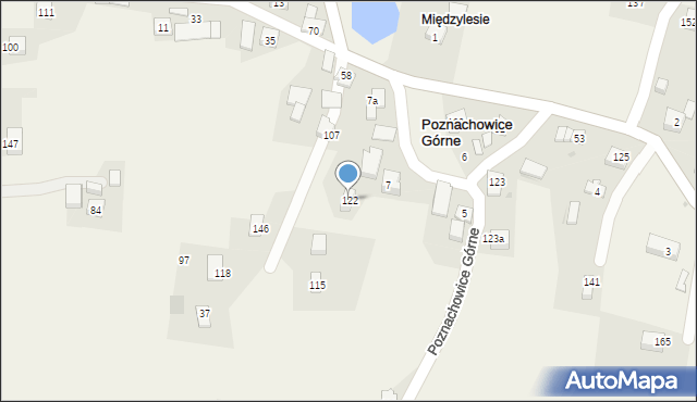 Poznachowice Górne, Poznachowice Górne, 122, mapa Poznachowice Górne