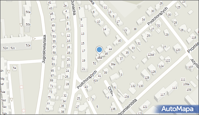 Poznań, Podchorążych, 48a, mapa Poznania