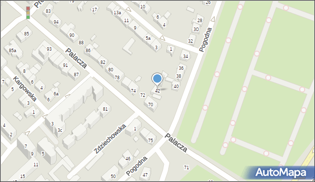 Poznań, Pogodna, 42, mapa Poznania