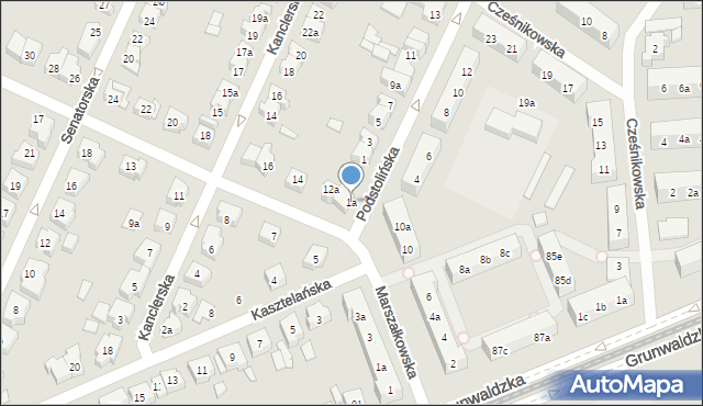 Poznań, Podstolińska, 1a, mapa Poznania