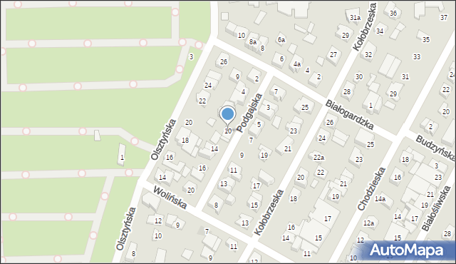 Poznań, Podgajska, 10, mapa Poznania