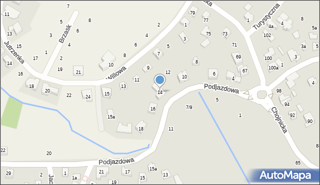 Poznań, Podjazdowa, 14, mapa Poznania