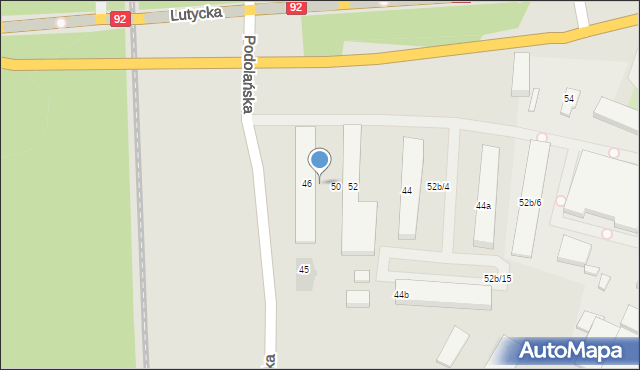 Poznań, Podolańska, 48, mapa Poznania