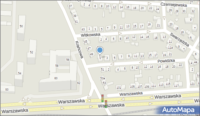 Poznań, Powidzka, 1, mapa Poznania