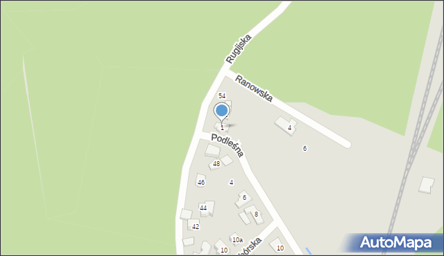 Poznań, Podleśna, 1, mapa Poznania