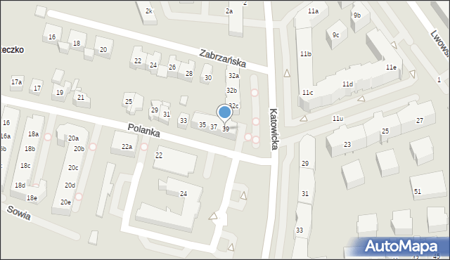 Poznań, Polanka, 39, mapa Poznania