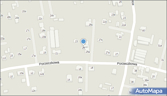 Poznań, Porzeczkowa, 25, mapa Poznania