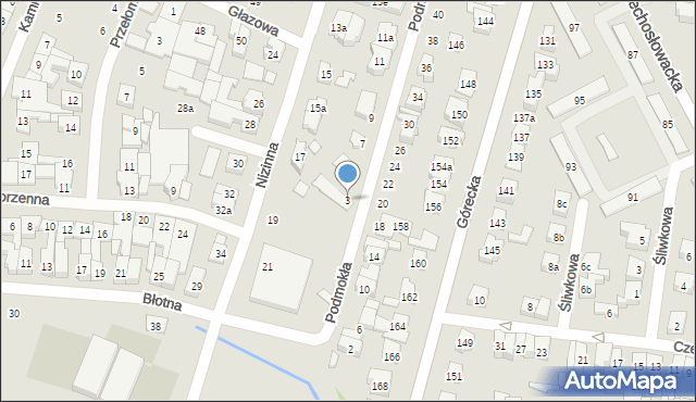 Poznań, Podmokła, 3, mapa Poznania