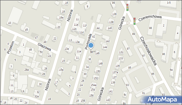 Poznań, Podmokła, 38, mapa Poznania