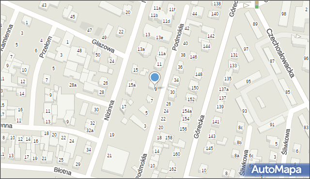 Poznań, Podmokła, 9, mapa Poznania