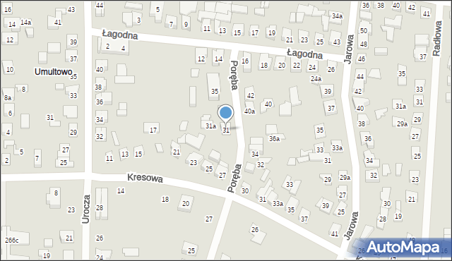 Poznań, Poręba, 31, mapa Poznania